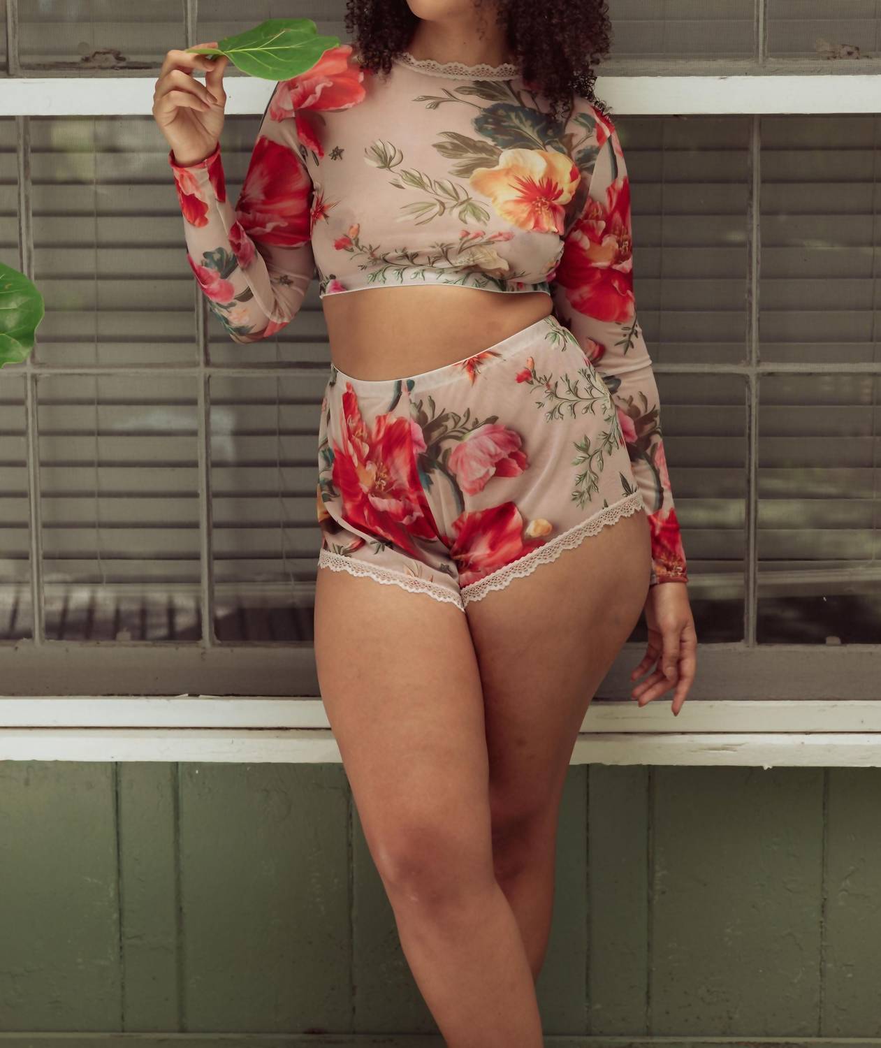 Kilo Brava - Mesh Long Sleeve Crop Top