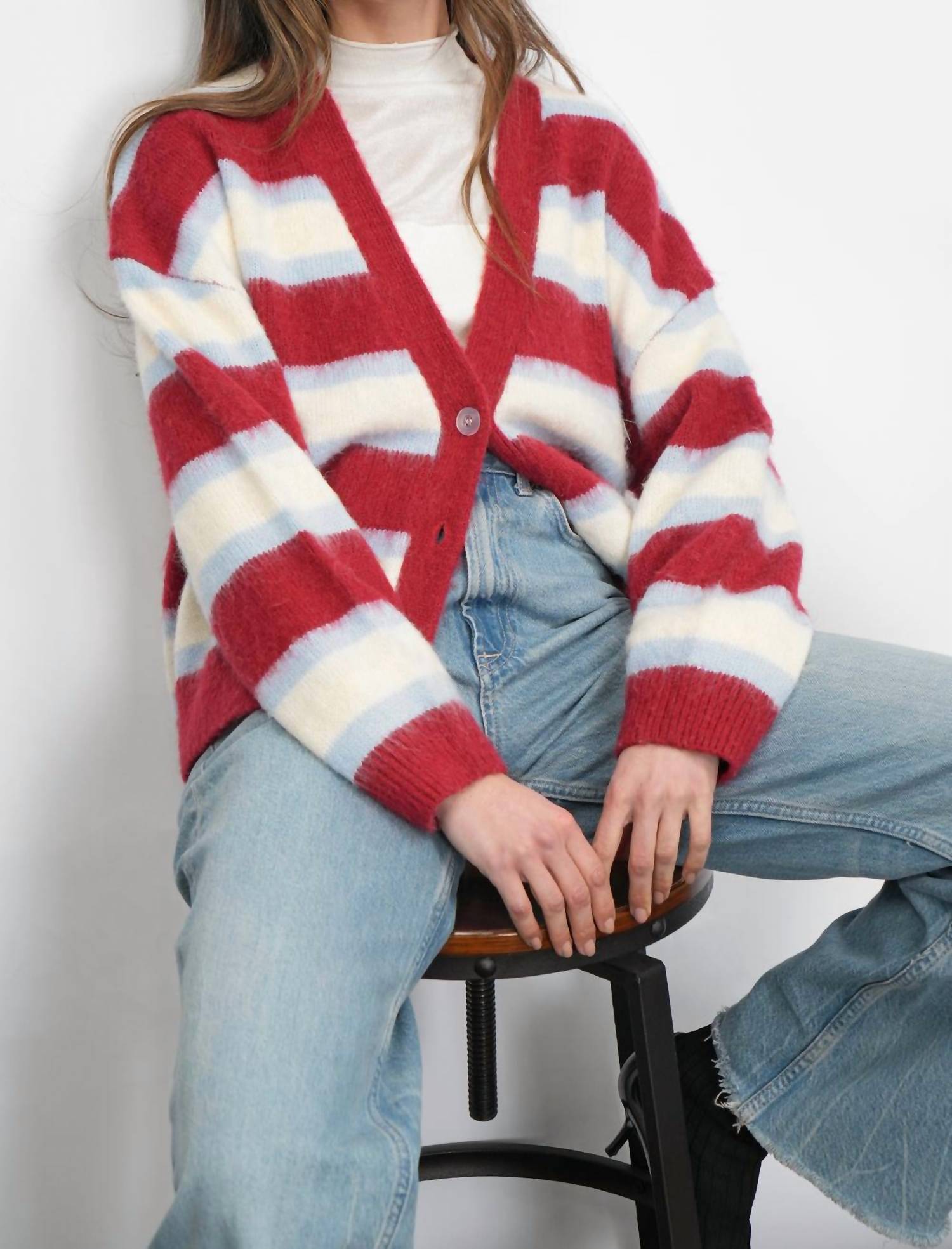 Greylin - Fallon Cozy Oversized Stripe Cardigan