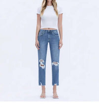 Vervet By Flying Monkey - High Rise Distressed Boyfriend Fit Jeans