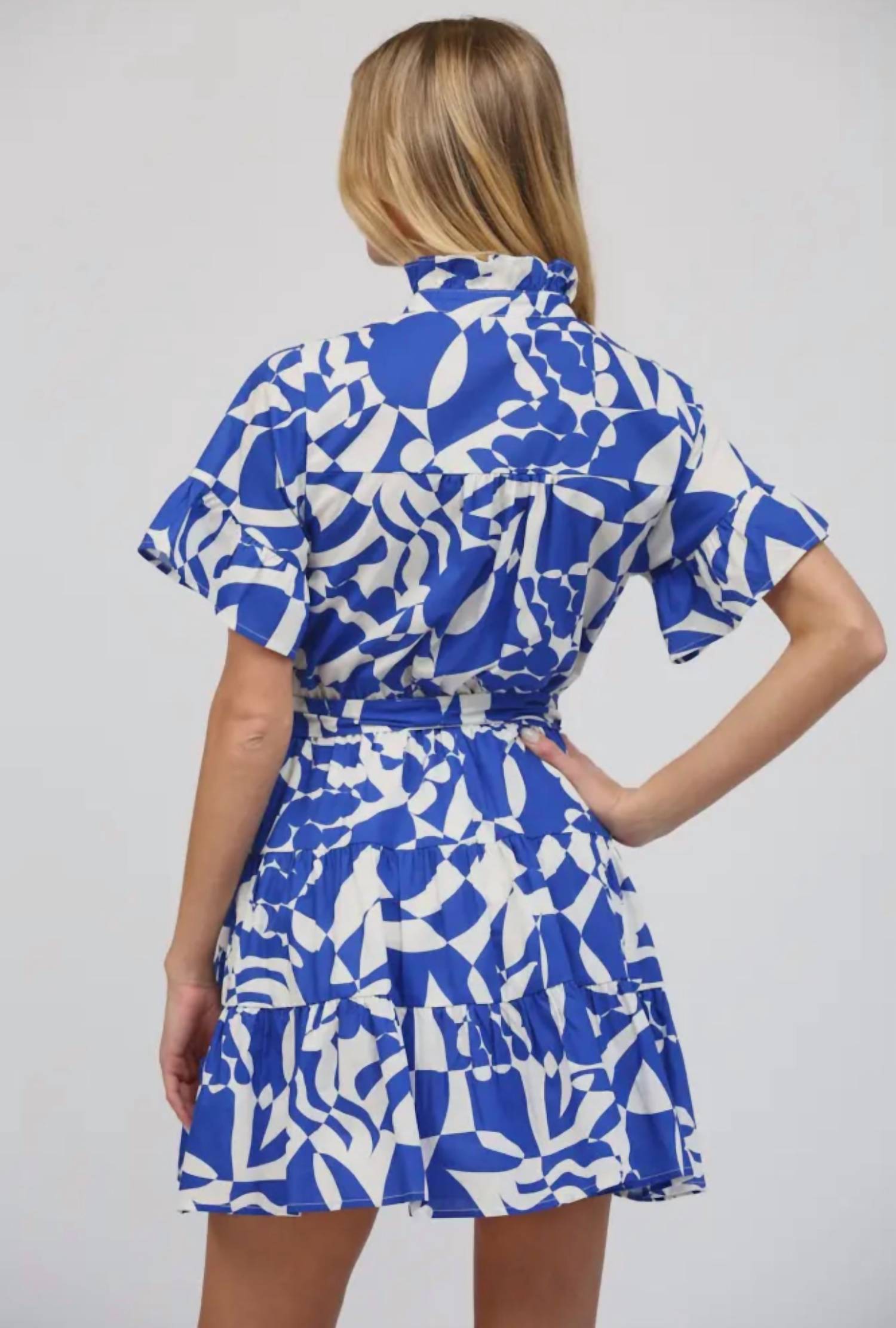 Fate by LFD Lucia Ruffled Mini Dress in blue - women's dress - alternate view