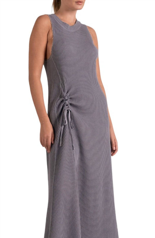 Elan - Waffle Knit Cinched Maxi Dress