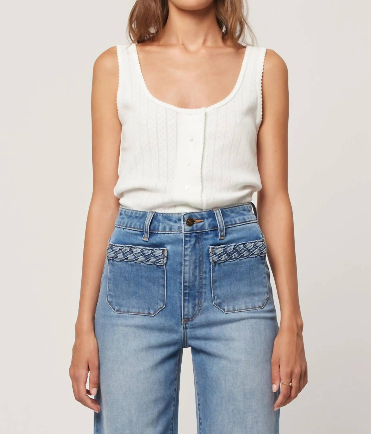 Rolla'S - Paloma Button Pointelle Tank