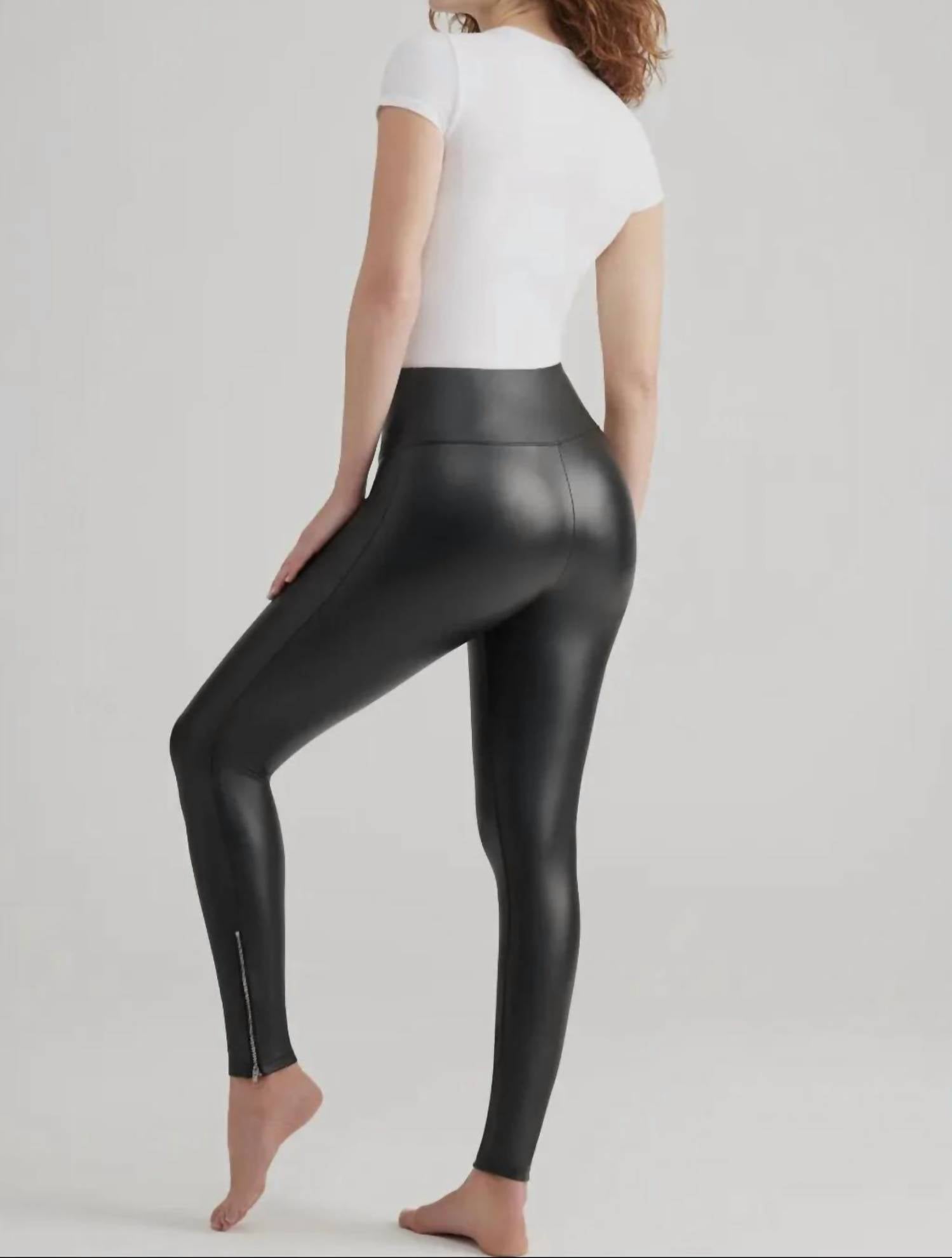Yummie - Faux Leather Zipper Legging