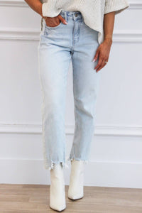 Kancan - Ivan High Rise Striped Straight Leg Jeans