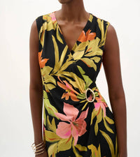 Joseph Ribkoff - Floral Tropical Print Wrap Dress