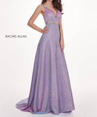 Rachel Allan - V-neck Sleeveless Gown