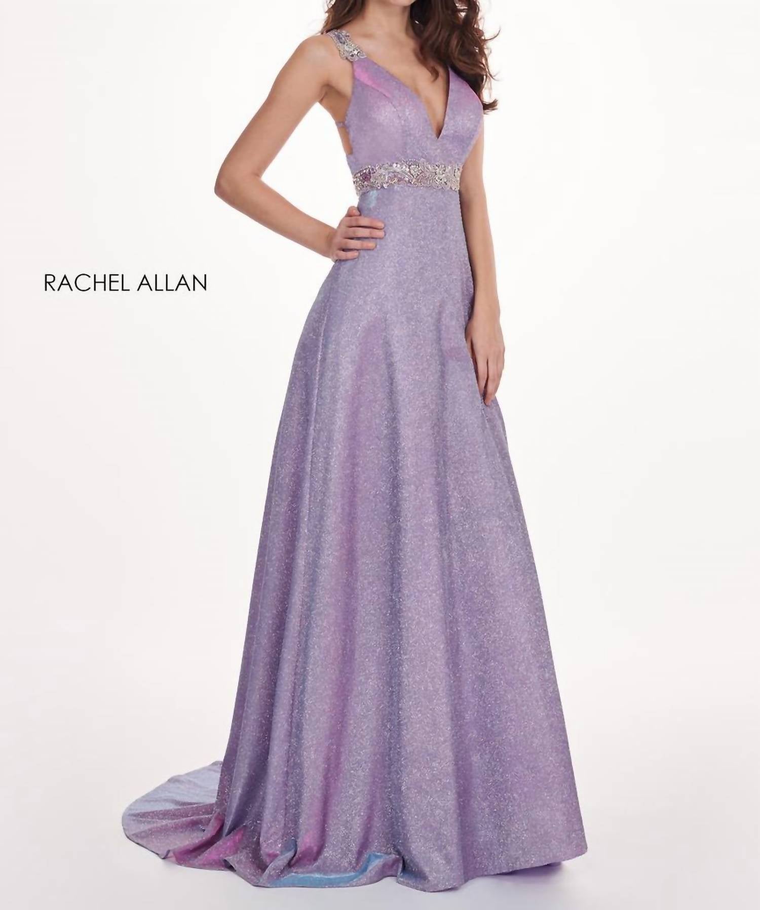 Rachel Allan - V-neck Sleeveless Gown