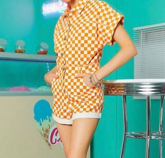 Day + Moon - Checker Neyland Romper