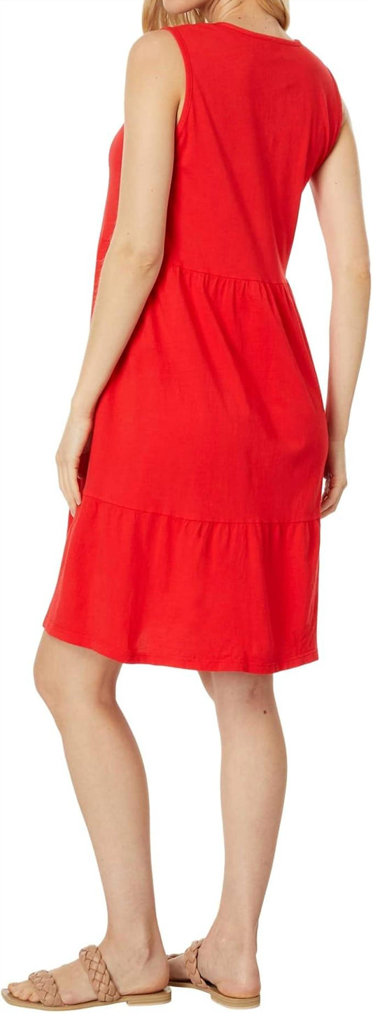 Bobi - Rib V-neck Tiered Tank Dress