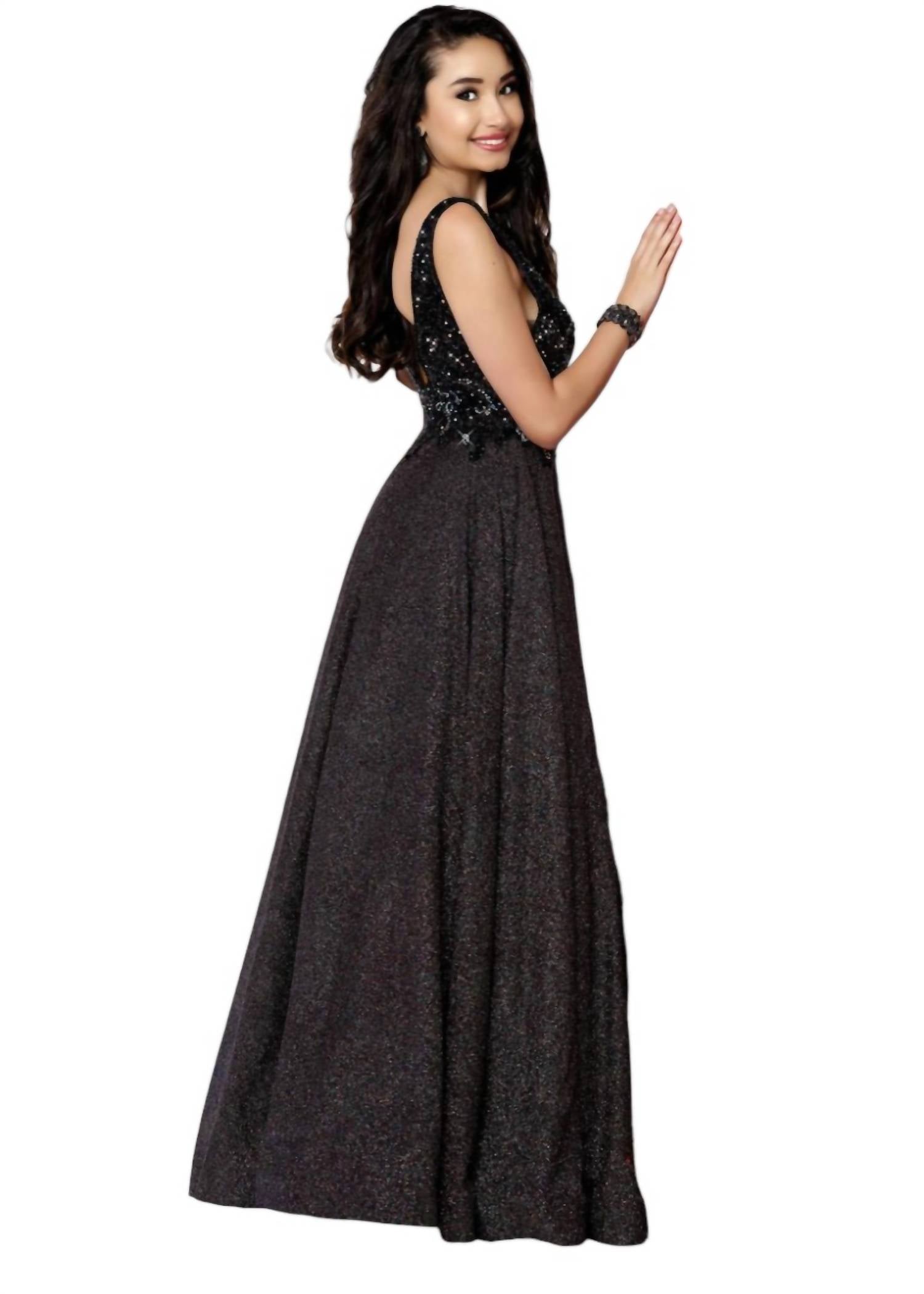 Karishma Creations - Glittered Jersey Satin Dress