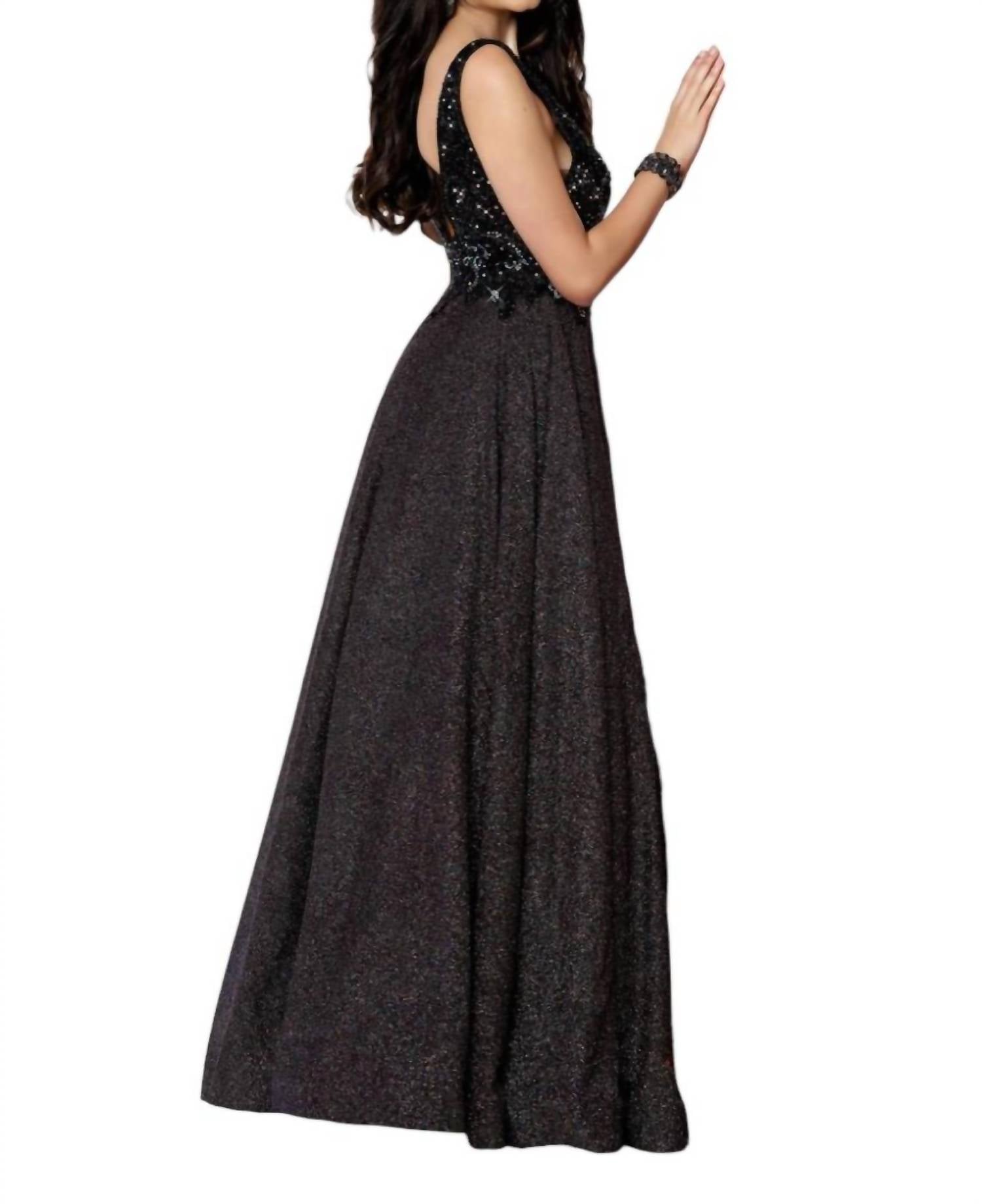 Karishma Creations - Glittered Jersey Satin Dress
