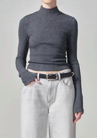 Citizens of Humanity Annatole Mock Neck Sweater in charcoal - women's sweater
