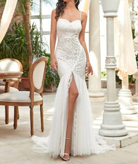 Ever-Pretty - Sleeveless Sweetheart Neck Split Wedding Dress