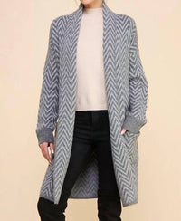 Allie Rose - Heathered Chevron Shawl Cardigan