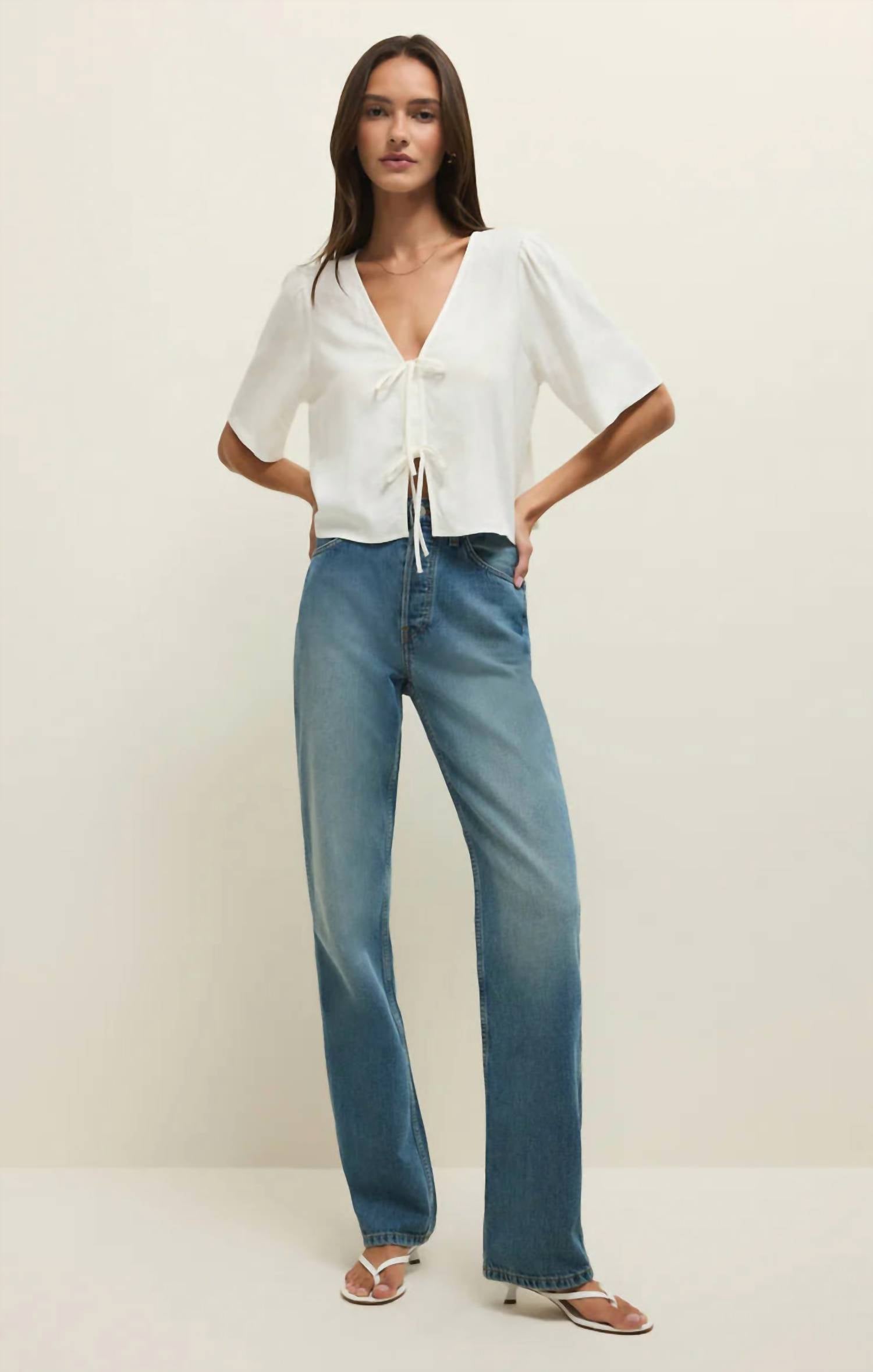 Z Supply - La Belle Linen Cropped Top