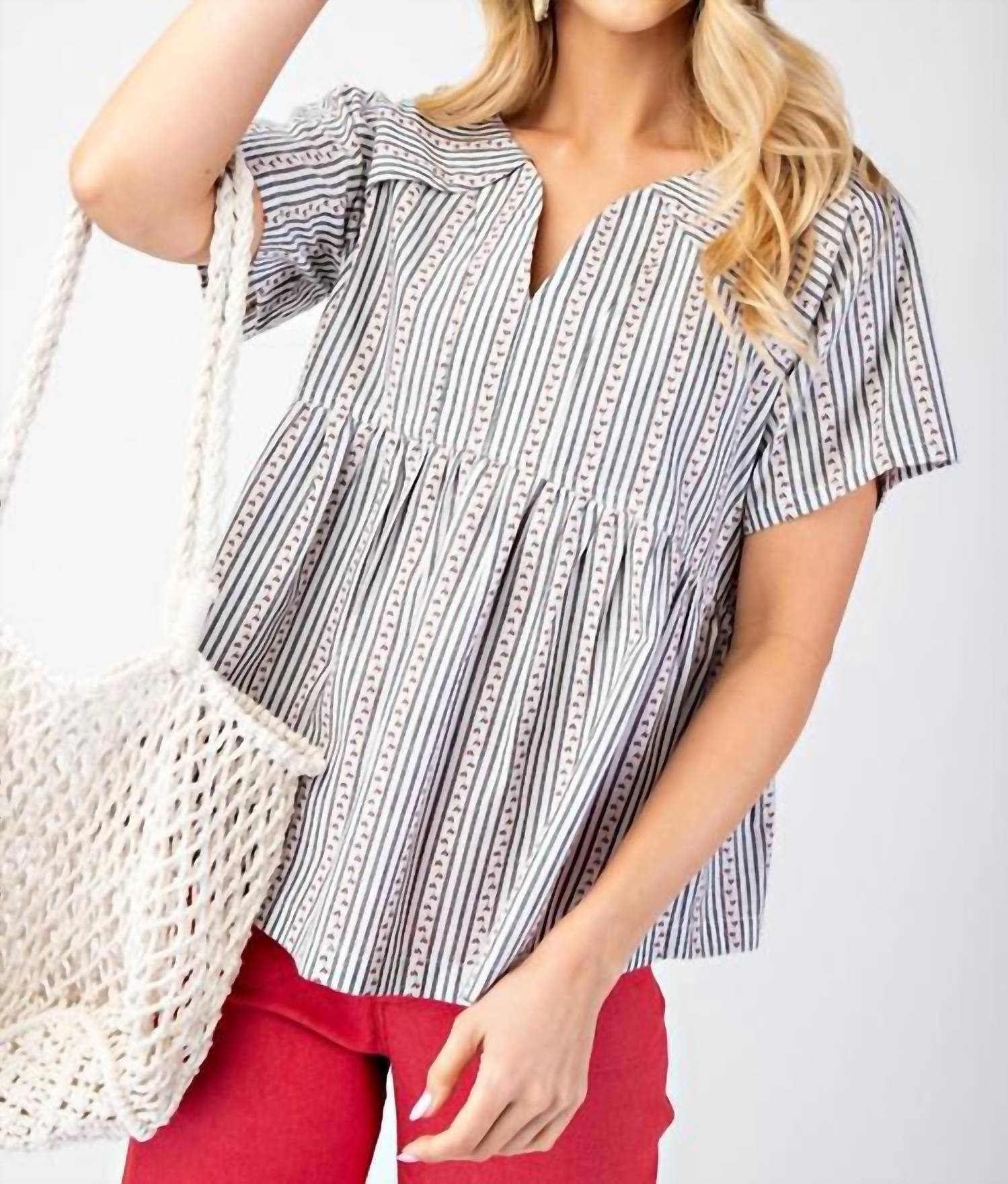 Gigio - Short Sleeve Babydoll Top