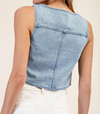 Ee:Some - V-neck Denim Vest