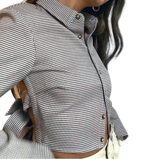 Et Clet - Mazie Gingham Open Back Blouse