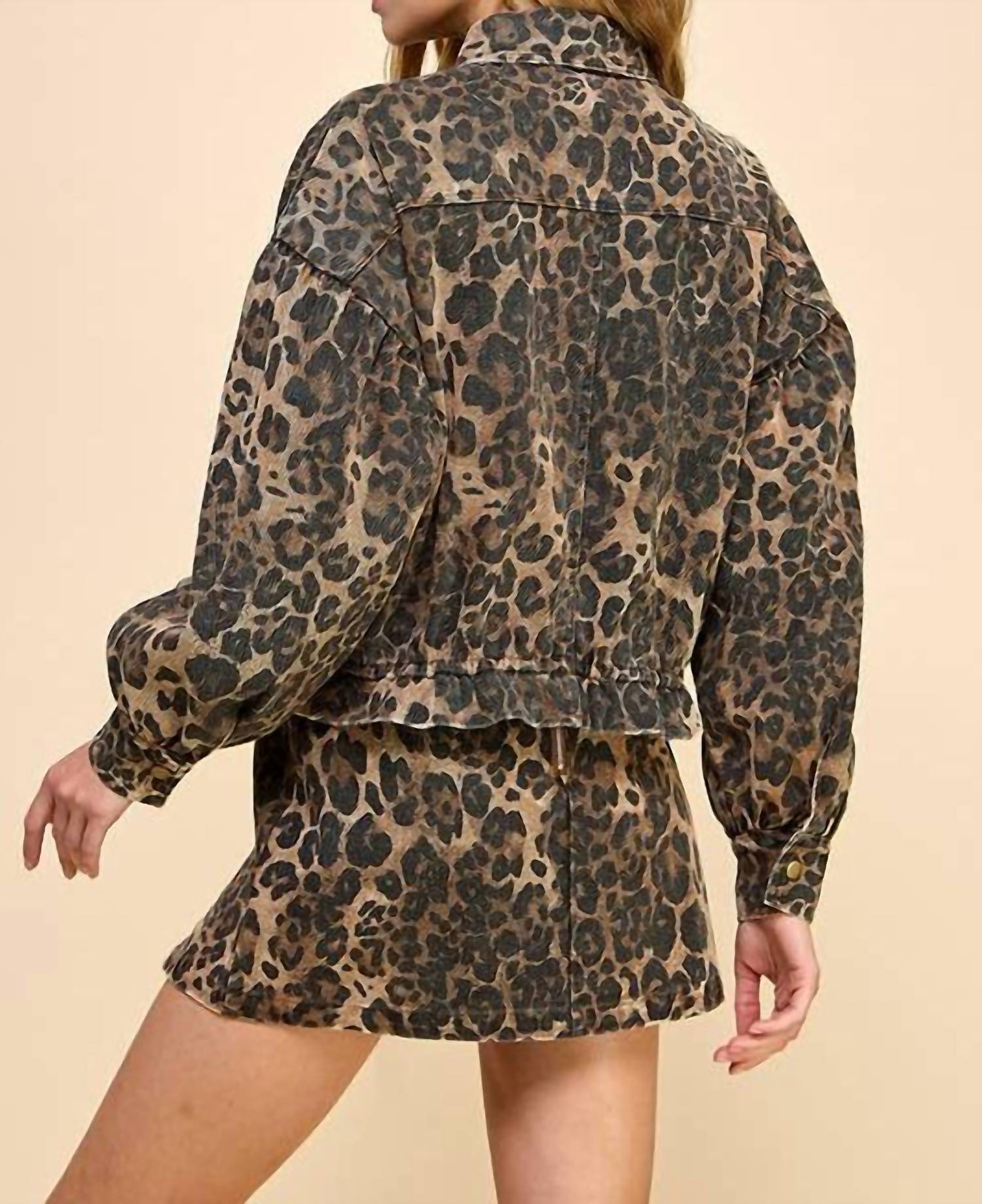 Tcec - Animal Printed Button Down Jacket