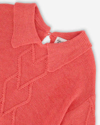 Deux Par Deux - Kids' 3/4 Knit Sweater With Collar