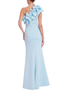 Badgley Mischka - Asymmetrical One-shoulder Column Sheath Dress