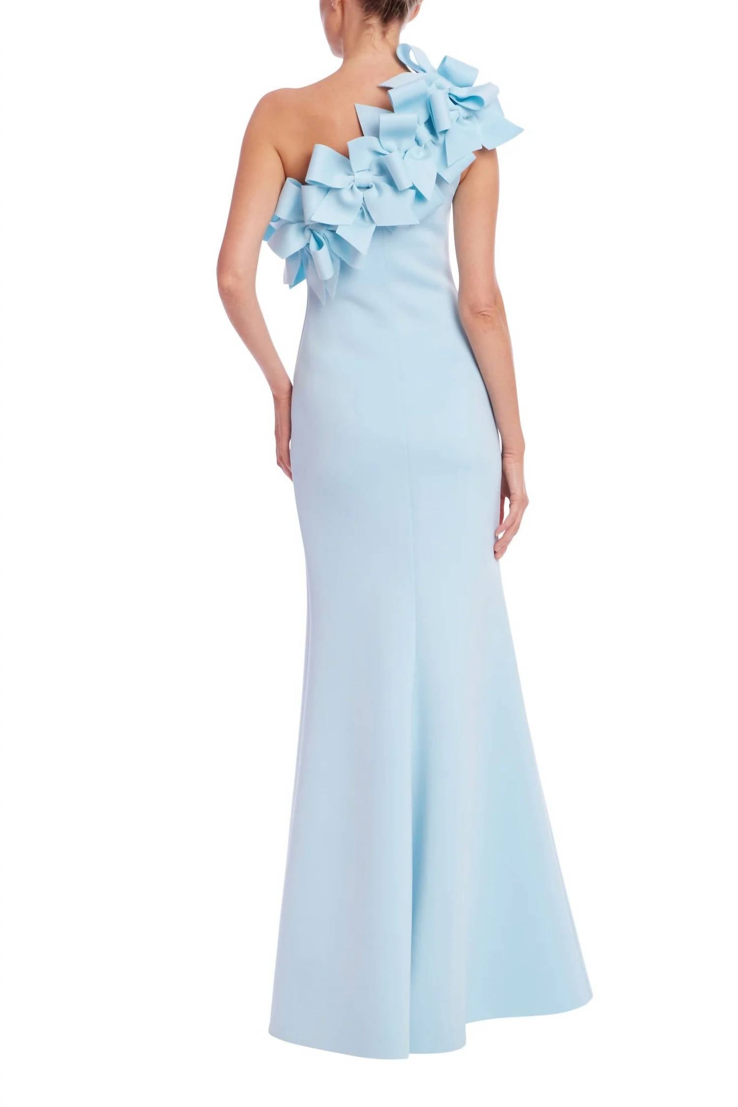 Badgley Mischka - Asymmetrical One-shoulder Column Sheath Dress