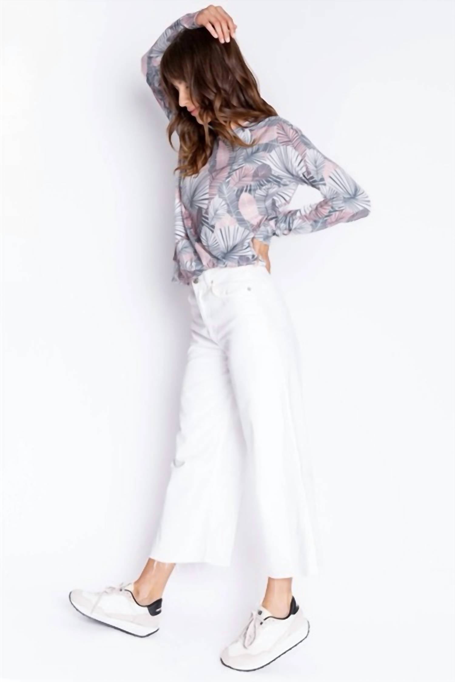 Pj Salvage - Geo Palm Long Sleeve Lounge Top