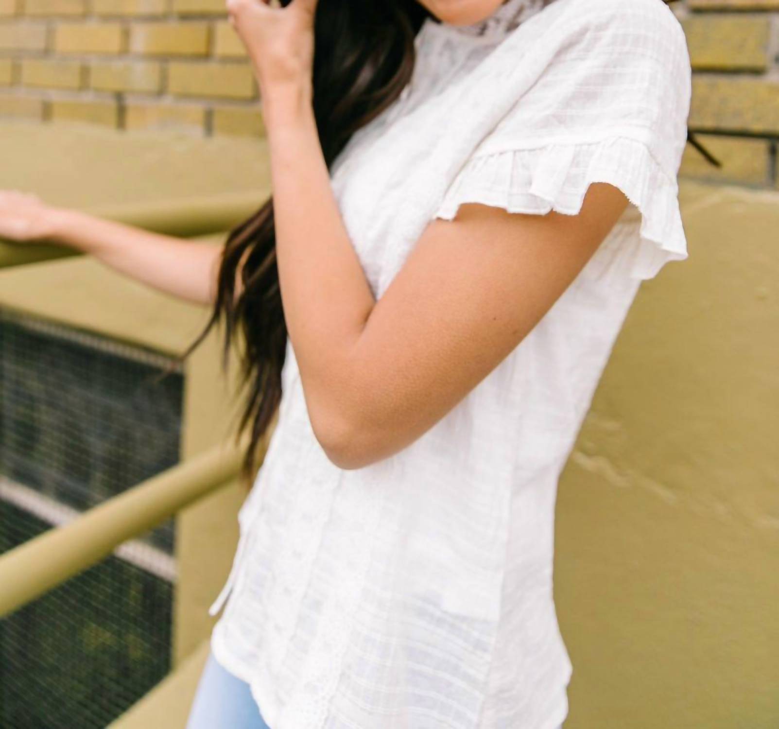 Sybil Lace Button-Down Blouse