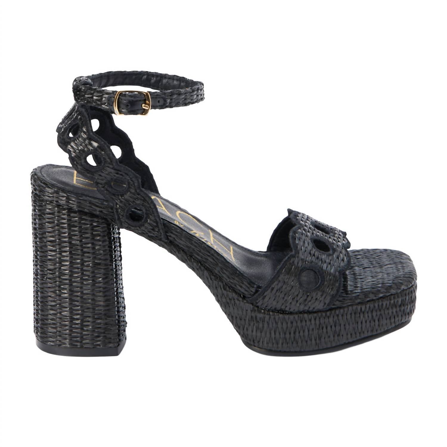 Matisse Women's Moorea Block Heel Ankle Strap Sandals in black - women's sandal - detail view