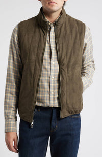 Scott Barber - Men's Faux Suede Puffer Vest