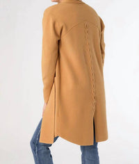 COCO + CARMEN Heavenly Luxe Long Cardigan in camel - women's cardigan - detail view
