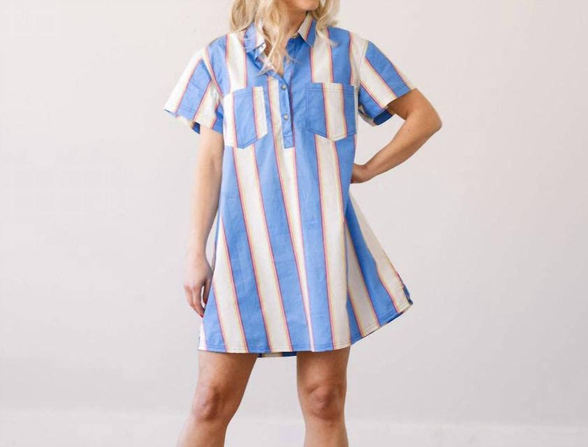 Sunshine Tienda - Isla Cabana Stripe Getaway Mini Dress