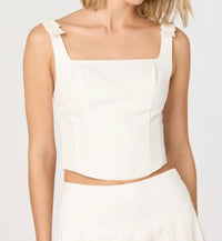 Astr - Alexcia Bow-strap Cropped Corset Top