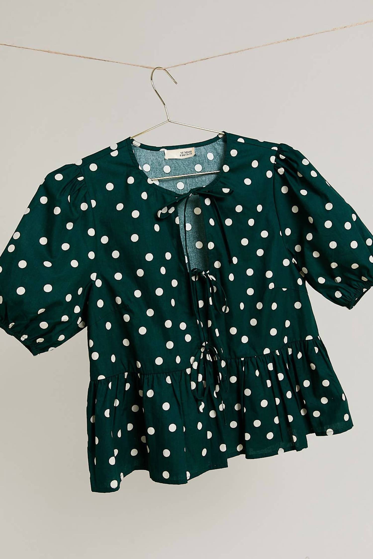 Le Lis - Stephanie Puff Sleeve Polka Dot Blouse