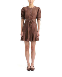 Cartolina Nantucket Bonnie Mini Dress in mocha - women's dress