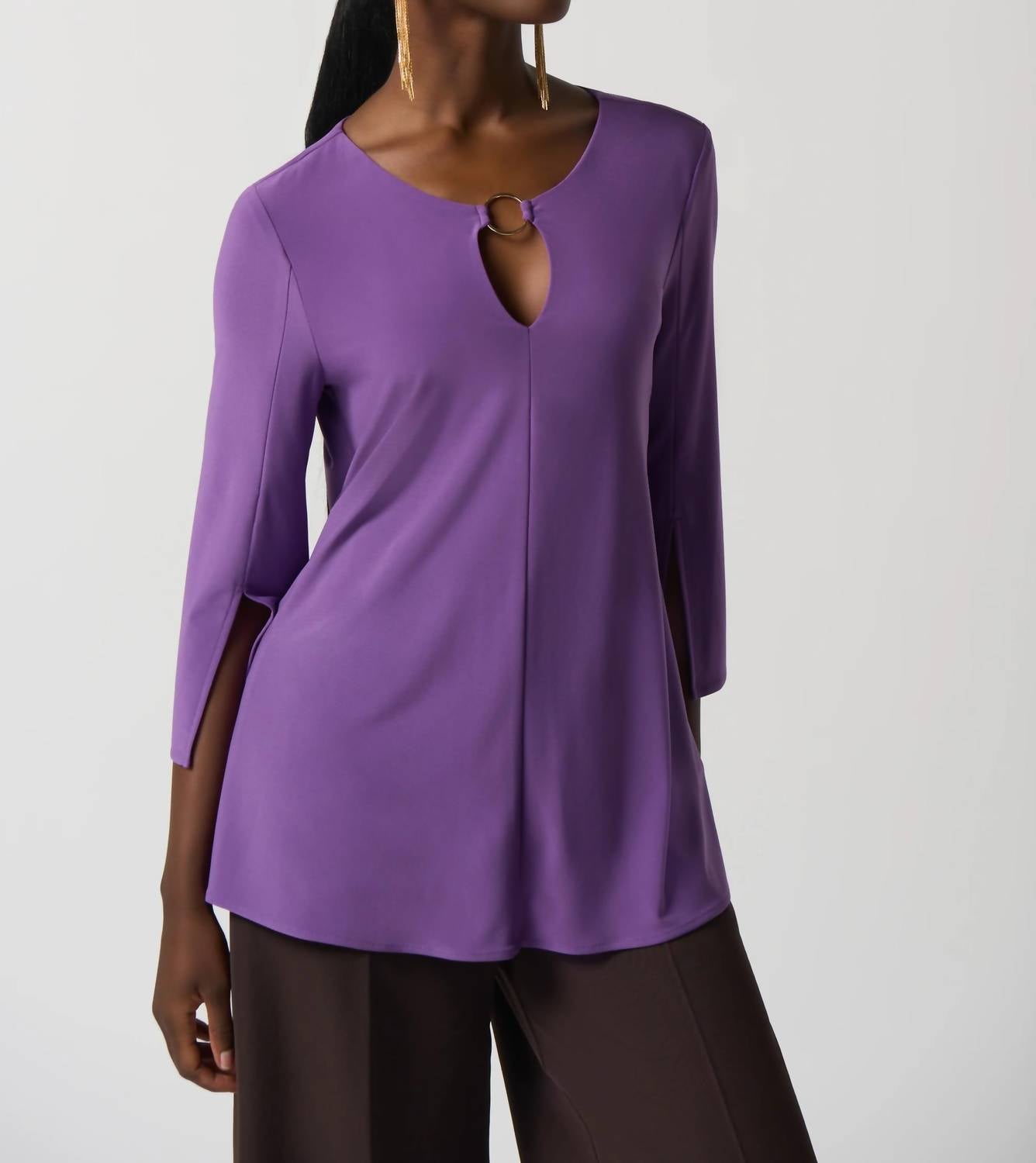 Joseph Ribkoff - Venetia Gold Ring Keyhole Tunic