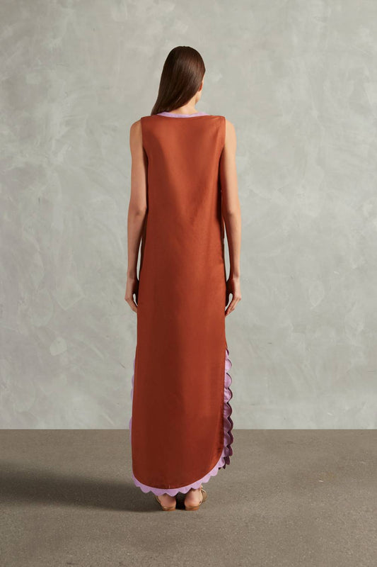 Adriana Degreas - Appliqué Sleeveless Tunic Maxi Dress