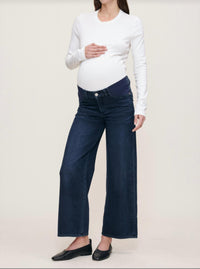 DL1961 - Women's Hepburn Maternity Ankle Jeans in crater lake - women's jeans - detail view