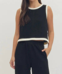 Entro - Solid Sleeveless And Skirt Set
