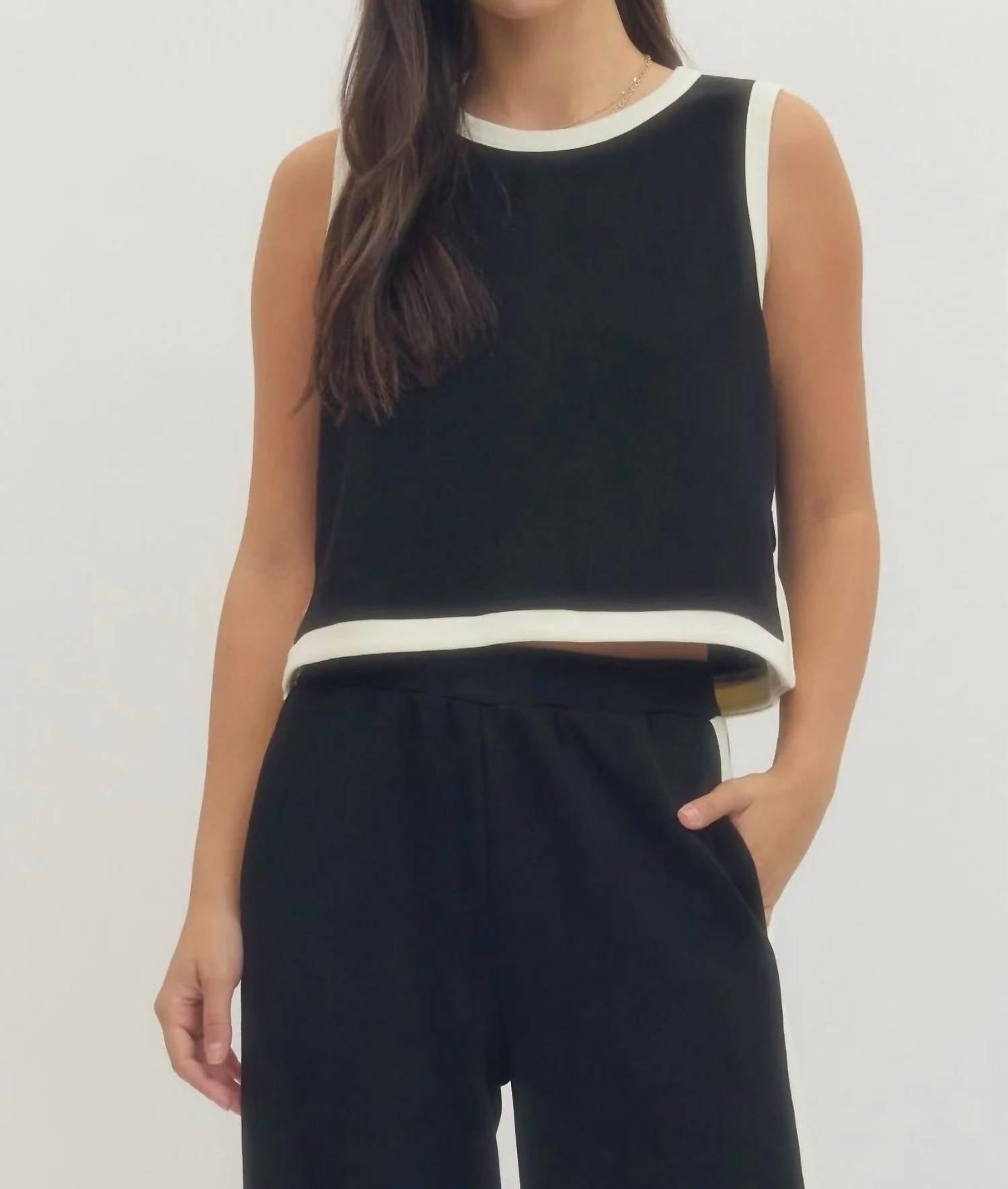 Entro - Solid Sleeveless And Skirt Set