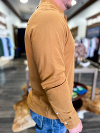 Criquet Long Sleeve Players Shirt in almond butter - men's long sleeve top - view 4