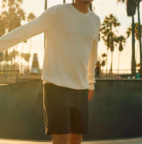 Faherty Sunwashed Crew Neck Sweater in white shell - men's sweater - view 4