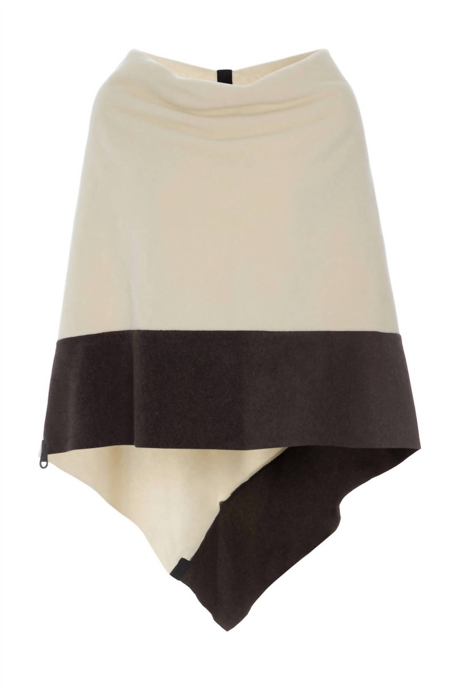 HENRIETTE STEFFENSEN Women's Turtleneck Poncho in kit chokolate - women's sweater