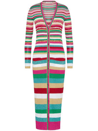 Valentino - Striped Plunge Neckline Sweater