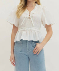 Entro - Smocked Tie Top