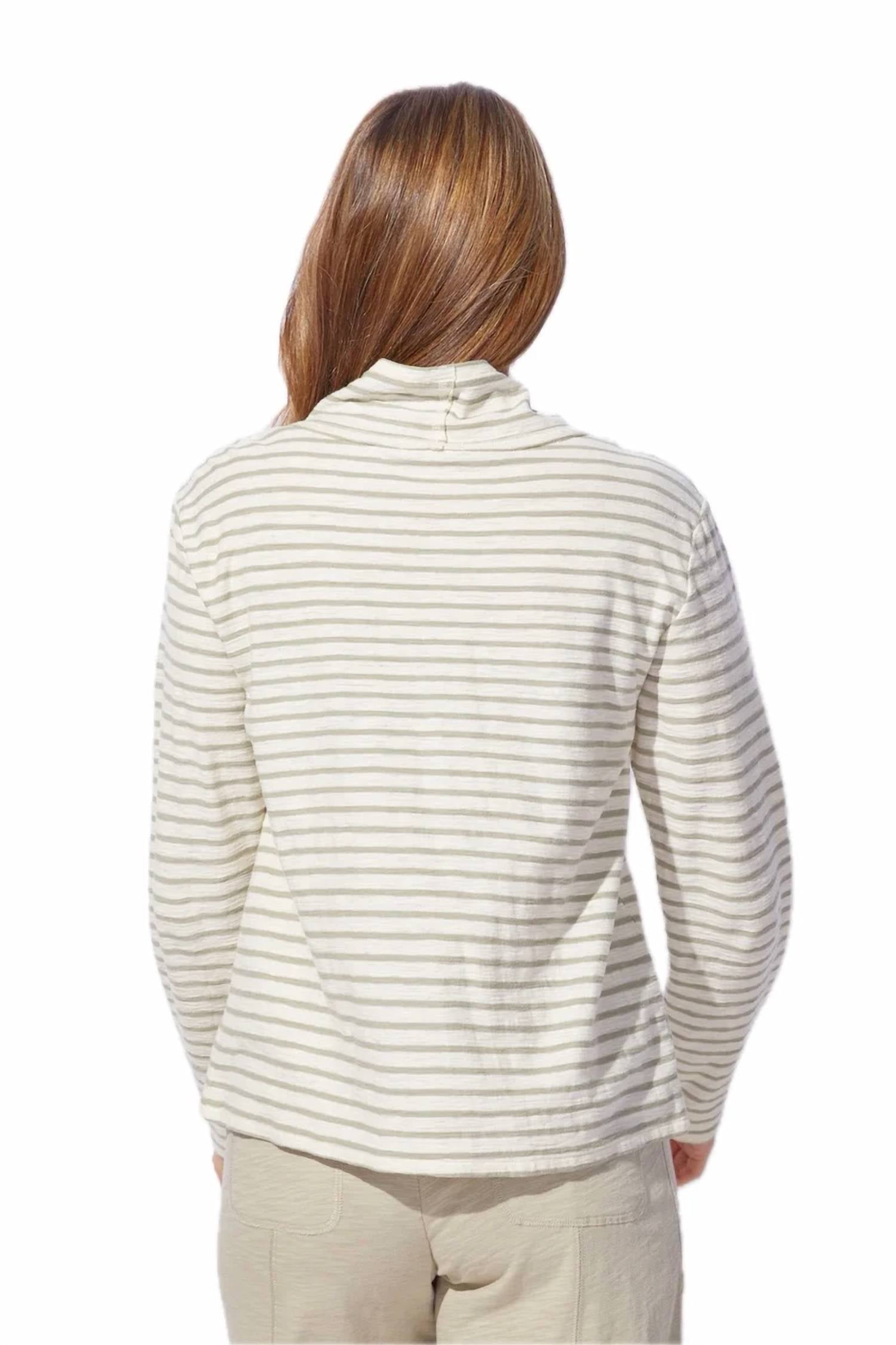 Escape By Habitat - Santa Barbara Stripe Chill Funnel Neck Top