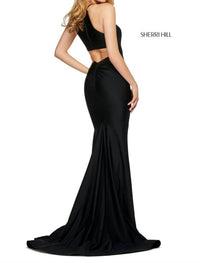Sherri Hill Elegant Cutout Back Dress in black - women's dress - alternate view