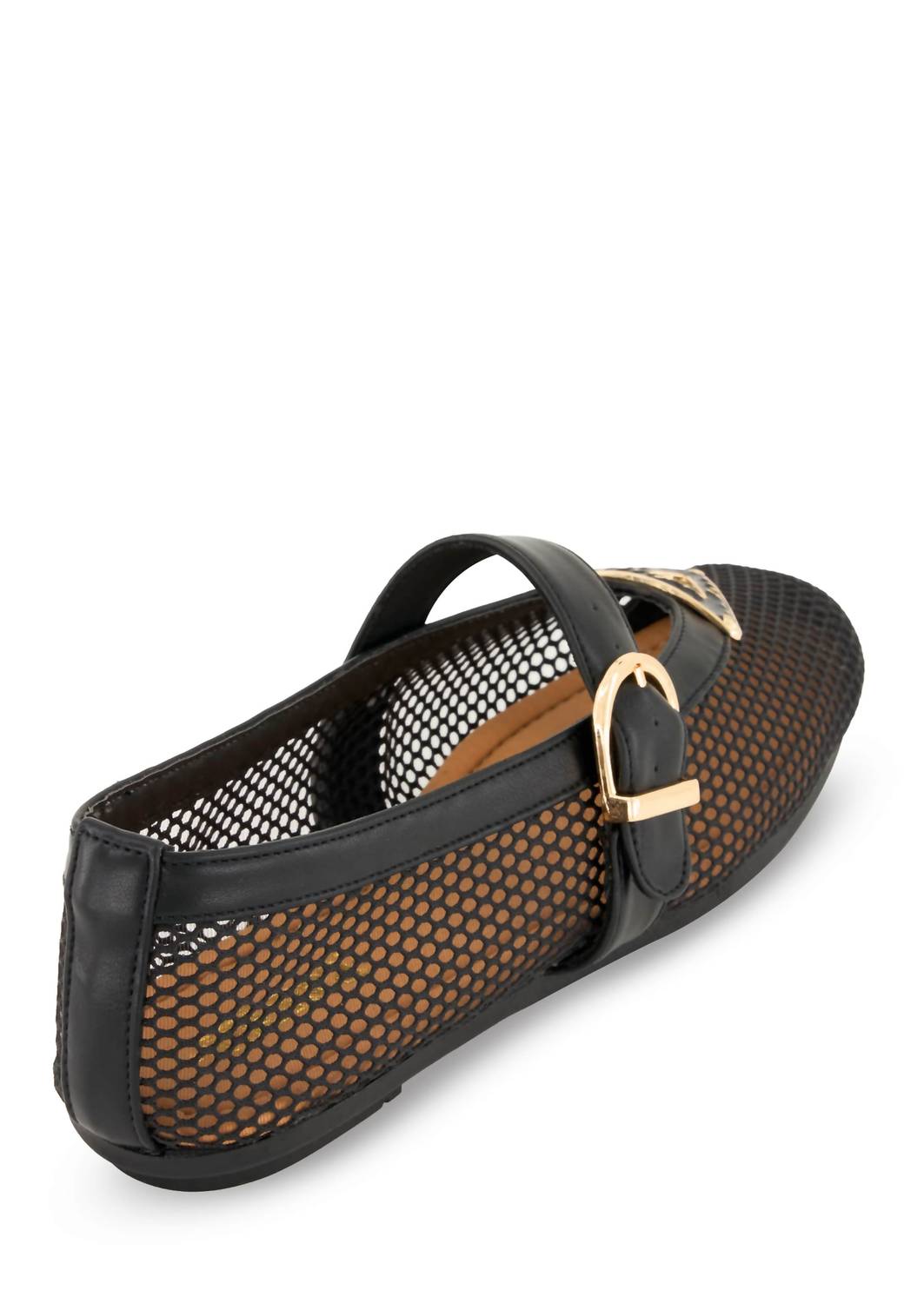Andrea Women's Mesh Ballet Flat Shoes in black - women's flats - detail view