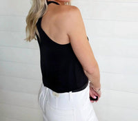 Naked Zebra - Women's Cord Keyhole Sleeveless Top