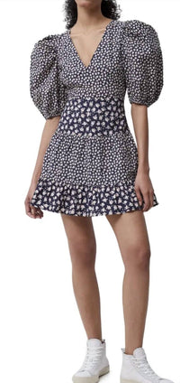 French Connection - Aura Ditsy Poplin Puff Sleeve Dress